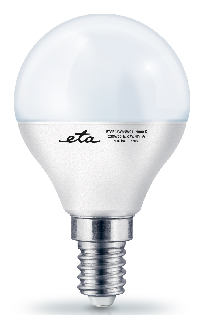 Žárovka LED ETA EKO LEDka mini globe 6W, E14, neutrální bílá