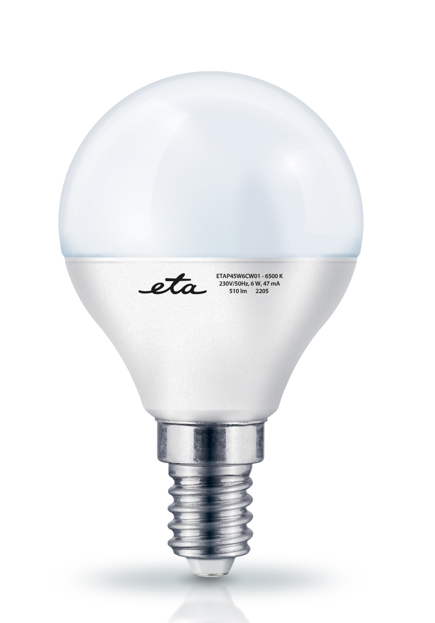 Žárovka LED ETA EKO LEDka mini globe 6W, E14, studená bílá