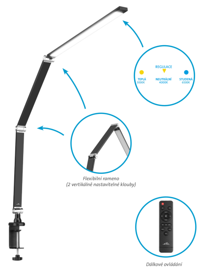 Stolní LED lampička ETA 2893 90000 černá