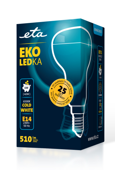 Žárovka LED ETA EKO LEDka reflektor 6W, E14, studená bílá