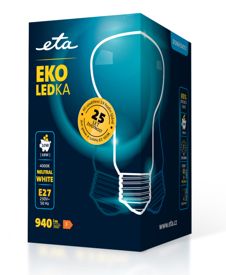 Žárovka LED ETA EKO LEDka reflektor 10W, E27, neutrální bílá