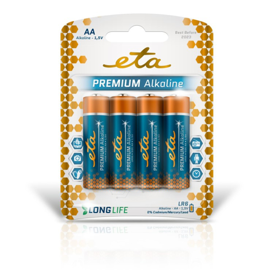 ETA PREMIUM ALKALINE AA, LR06, blister 4ks