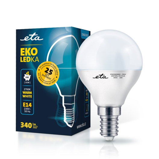 ETA EKO LEDka mini globe 4W, E14, teplá bílá