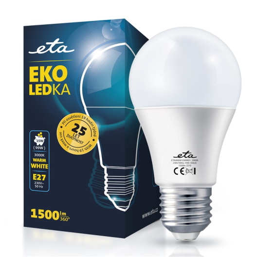 ETA EKO LEDka klasik 15W, E27, teplá bílá