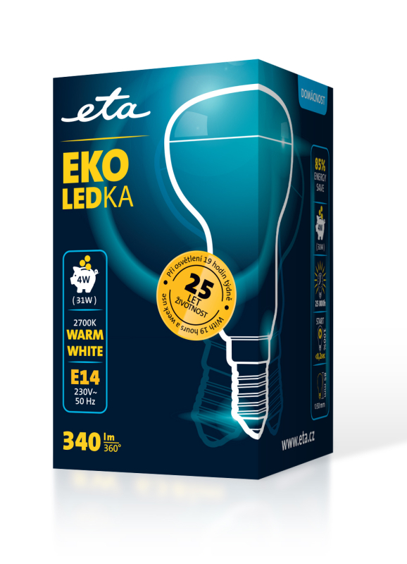 Žárovka LED ETA EKO LEDka reflektor 4W, E14, teplá bílá